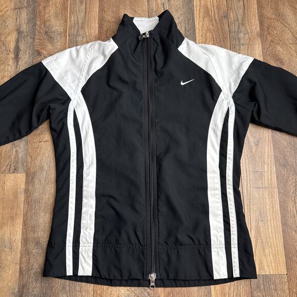 Vintage Nike Soccer Jacket Women's Small Black Athletic Training Fitness 6542 - Picture 4 of 14